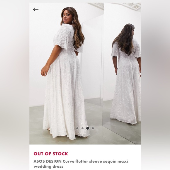 ASOS SEQUINED WEDDING GOWN size 20 - Picture 3 of 15